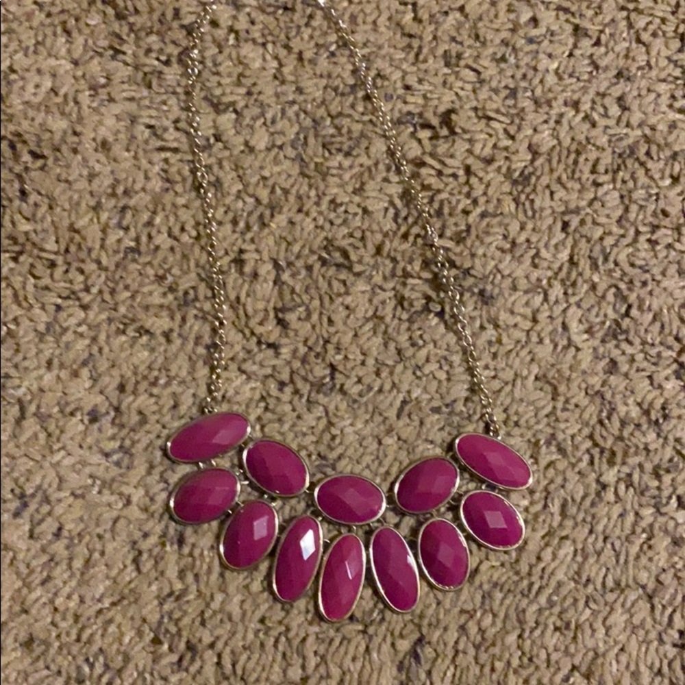 Magenta and gold necklace